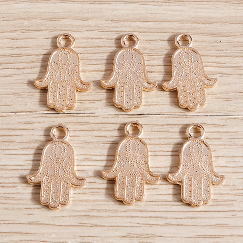 Tusember 30 piezas de dijes de aleación de 13*19mm con diseño de Mano de Fátima Hamsa para collares y pendientes, accesorios para la fabricación de joyería religiosa hecha a mano