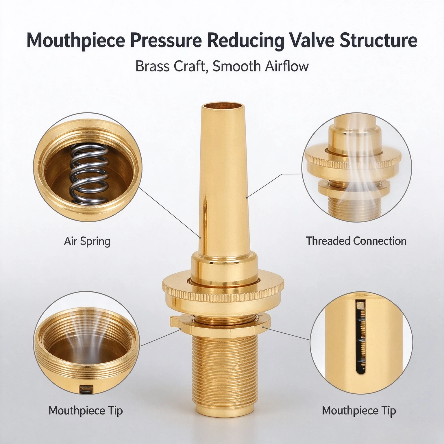 Adjustable Mouthpiece Pressure Reducer Valve, Brass Instrument Blow Training Tool, Lip Protection Practice Accessory for Trumpet