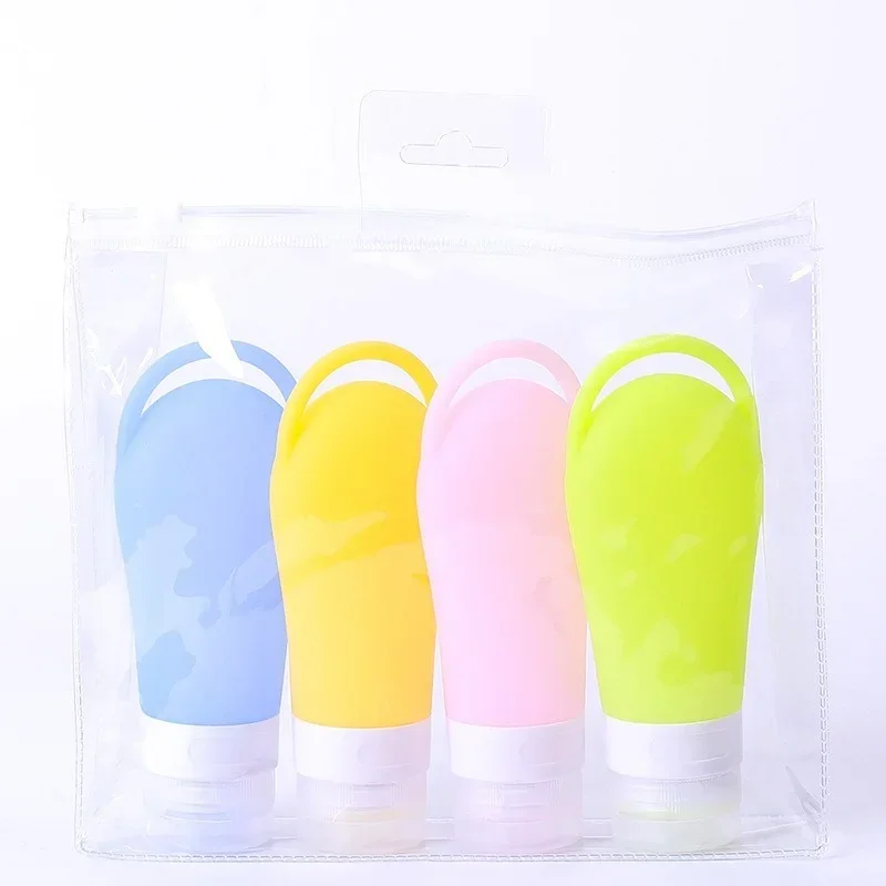 1pcs Hanging Silica Gel Packaging Bottle Sub-Bottle Travel Set Travel Storage Bottle Porous Silicone Bottle Set Sub-Package