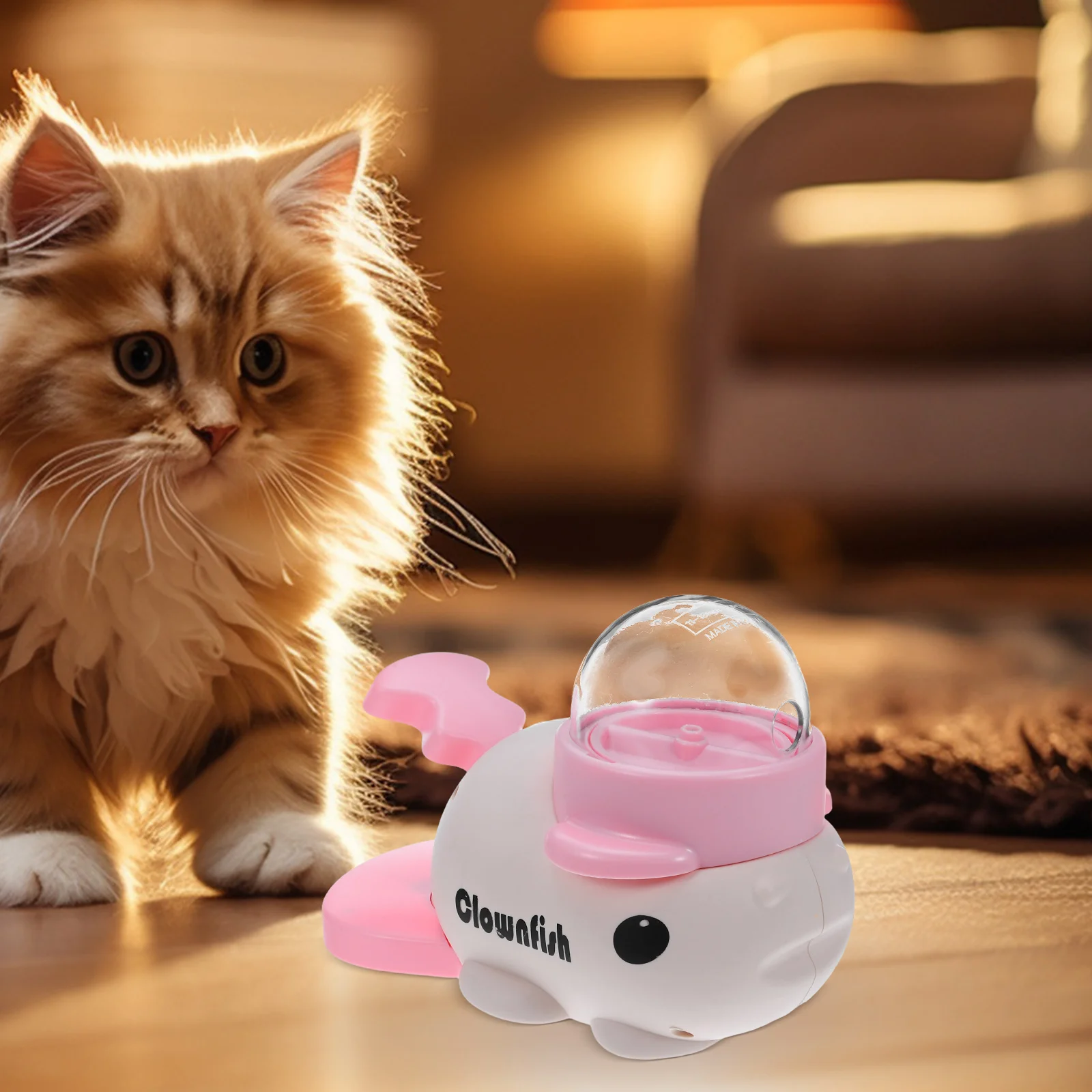 

Interactive Pet Treat Dispenser with Button Rotating Mechanism Dog Food Puzzle Feeder for Self Feeding Training