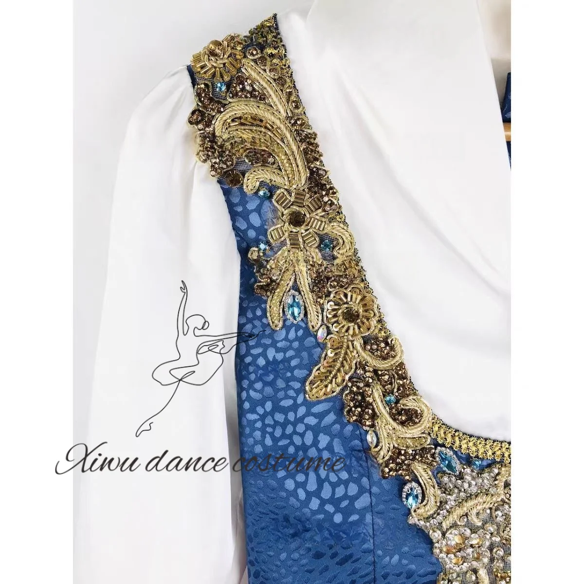 2025 New Custom men's ballet Jacket with gold trim Men's performance Dance Jacket Exquisite universal menswear