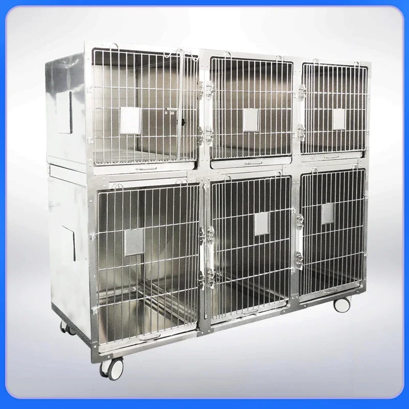 Certified Veterinary Grade 304 Stainless Steel Dog Cage Hotel Metal Kennel