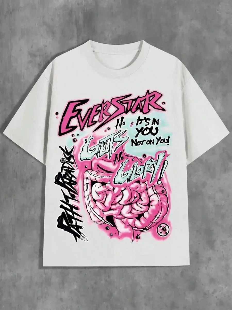 Punk Aesthetics Harajuku Graphic Print With Humor Style Y2K Cotton Men Women Retro Hip Hop T-shirt Rock Goth Streetwear Tops