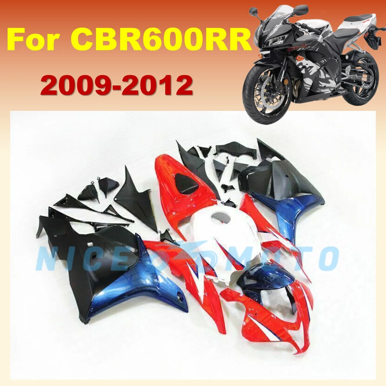 Fit For CBR600RR 2009 2010 2011 2012 Honda CBR 600RR 09 10 11 12 CBR600  Superior Motorcycle Fairing Kit Injection Bodywork