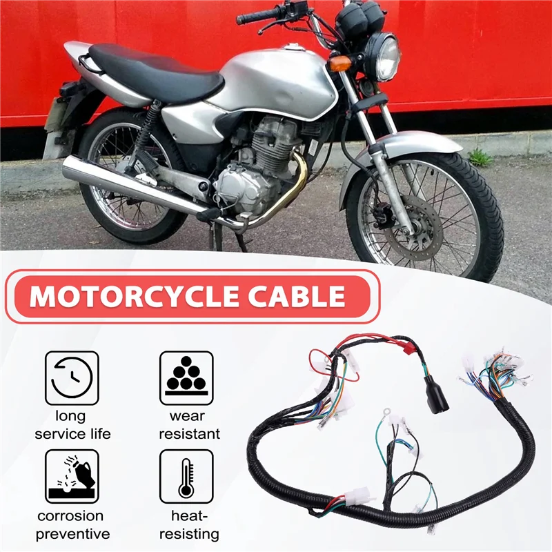 

Motorcycle Cable Wiring Harness Full Vehicle Line Assembly For ATV Scooter Electrics Wire Lgnition Line Moto Accessories