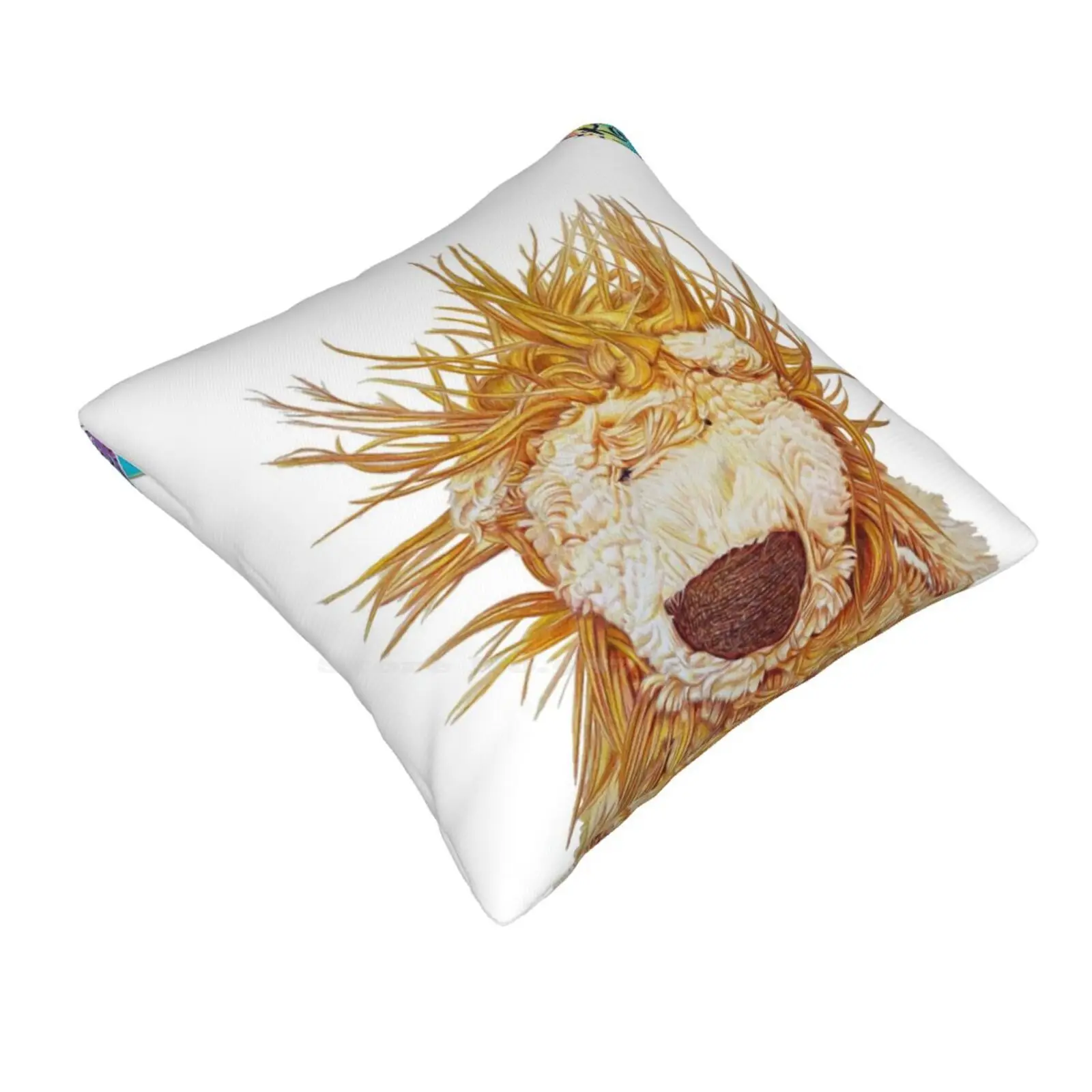 Bed Head Lion Bedroom Office Hug Pillowcase Lion Stuffie Stuffed Animal Hyperrealism Hyperrealistic Colored Pencil Kate Love