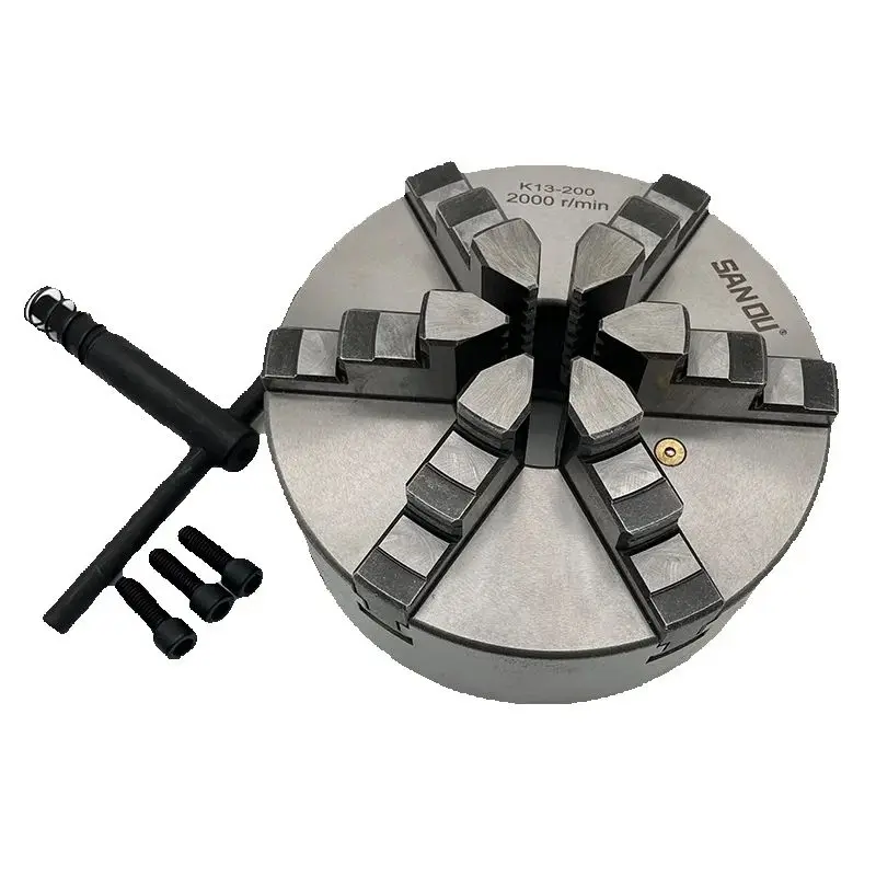 High Quality of 6 Jaw Self-Centering Chuck 200mm SANOU Brand Manual Metal Lathe Chuck K13-200