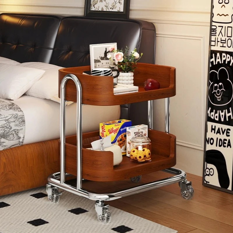 

Multifunctional Vintage Cart - Rolling Side Table with Wire Basket, Bar Cart for Kitchen/Living Room, Heavy-Duty Organizer