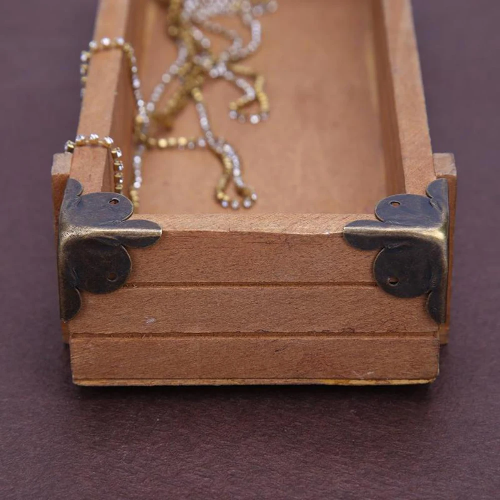 Furniture Decor Corner Protectors 24pcs for Jewelry Boxes and Wooden Box Legs Metal Antique Style Corners for Retro Decoration