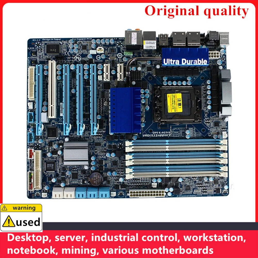 For GA-X58A-UD3R X58A-UD3R Motherboards LGA 1366 DDR3 ATX For Intel X58 Overclocking Desktop Mainboard SATA III USB3.0