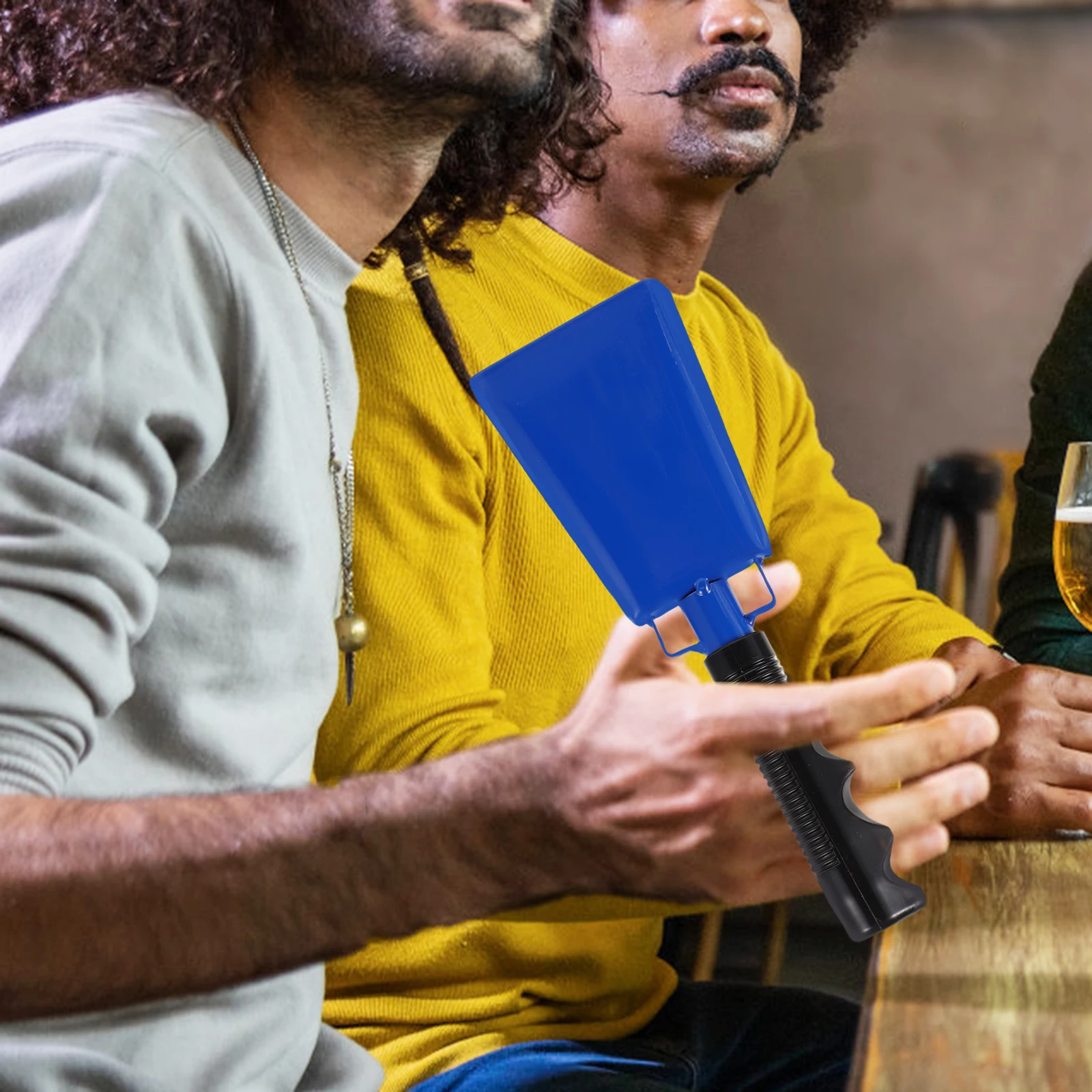 

Cowbell with Handle Mini Metal Instrument Durable PVC Hand Cheering Bells for Events Weddings Concerts Family Gatherings