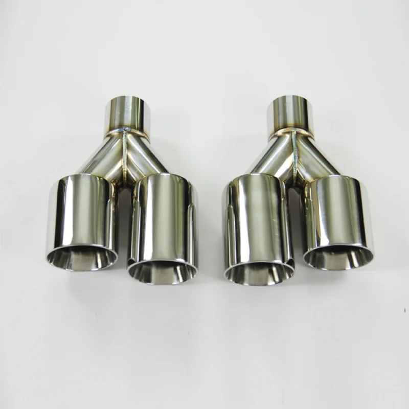 

Tail Throats Universal 201 Stainless Steel Dual Exhaust Pipe Muffler Quad Exhaust Tip inlet 89mm (3.5)inch and outlet 89mm (3.5)