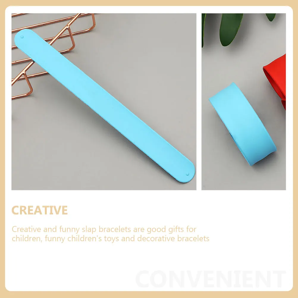 

6pcs Silicone Slap Bracelets Kids UV Steel Wristbands DIY Craft Party Favors Skin Friendly Decorative for Children