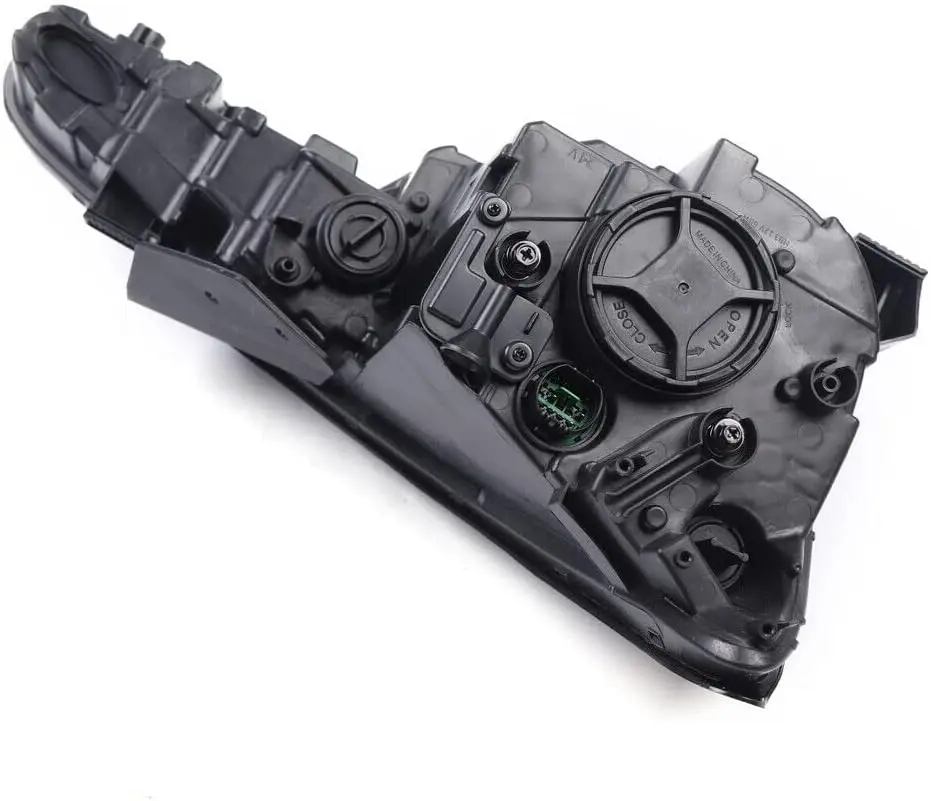 مجموعة المصابيح الأمامية لسيارة هيونداي إلنترا 2019-20 - غلاف أسود، عدسة شفافة، مصابيح أمامية هالوجين (زوج) #5