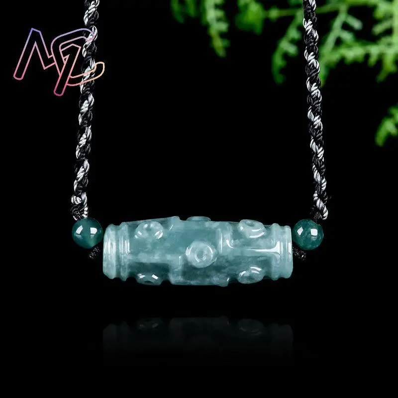 Myanmar Jadeite Tianzhu Pendant Necklace Natural Burmese Jade Talismans Gifts for Women Men Luxury Carved Gemstone Stone