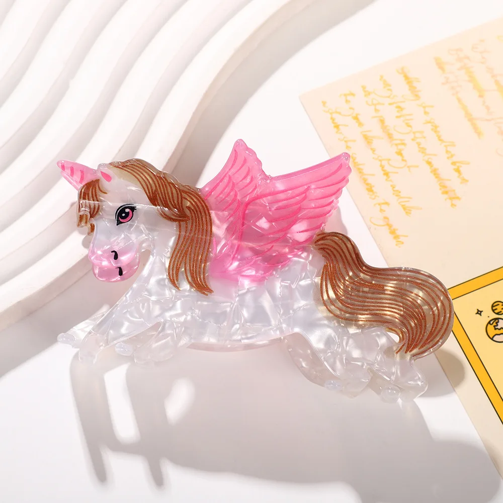 1 STÜCK Acryl Klaue Clip Tier Cartoon Dopamin Haarschmuck - Einhorn Pony Hai Einzigartige Styling Haarklammern