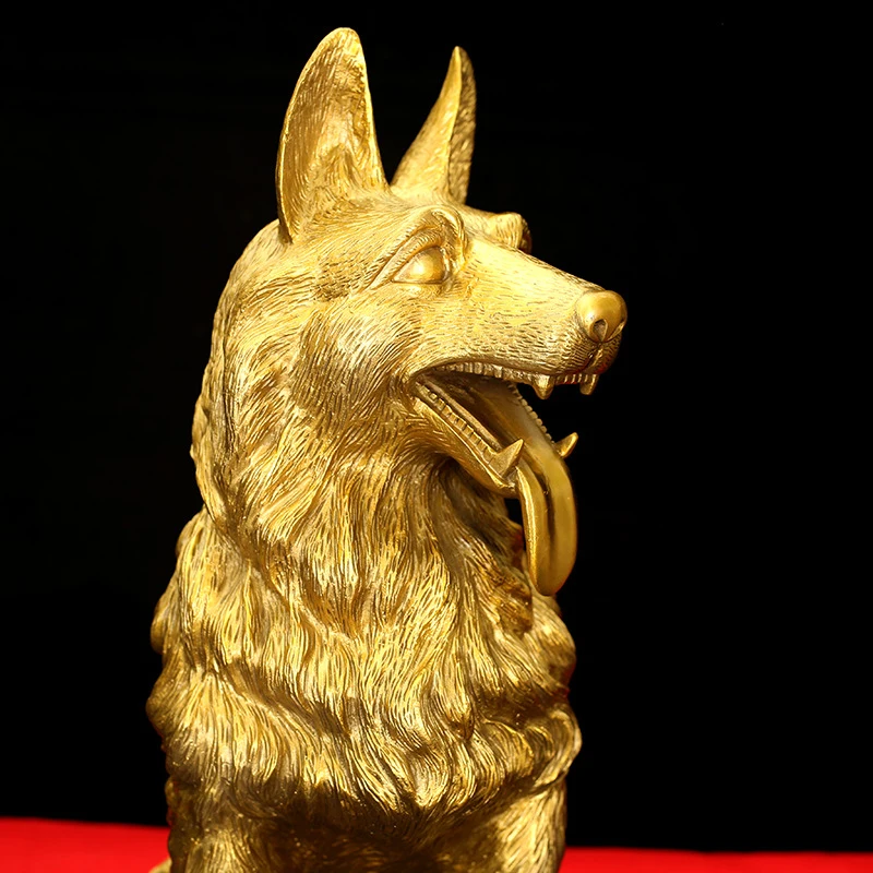 Copper Dog Ornaments, Large And Small Sitting Wolf , Twelve Zodiac Signs Money Dogs, Auspicious Mascots For Living Room