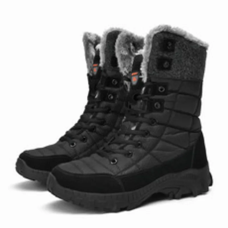 

Men Winter Snow Boots Super Warm Men Hiking Boots High Quality Waterproof Leather High Top Big Size Men's Boots Outdoor Sneakers