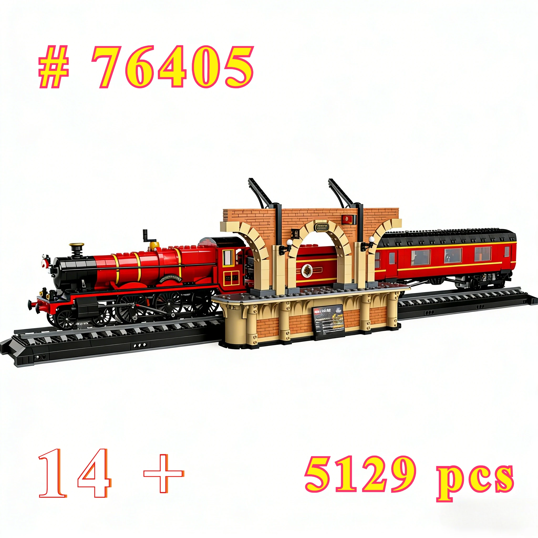 

Наборы мини-блоков для строительства вокзала скоростного поезда 76405, подходят для подарков на день рождения, не совместимы с деталями Lego, 5129 шт.
