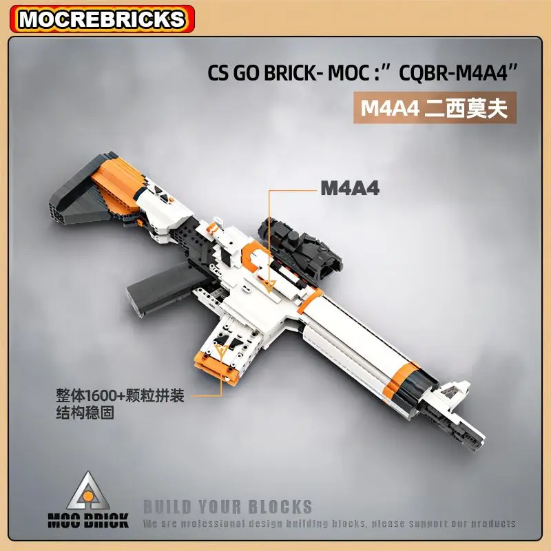 Zabawki techniczne Pistolet M4A4 Wojskowy karabin snajperski Model MOC Zestawy klocków do budowania Pistolet Broń Klocki Zabawki Prezenty świąteczne dla dzieci i dorosłych