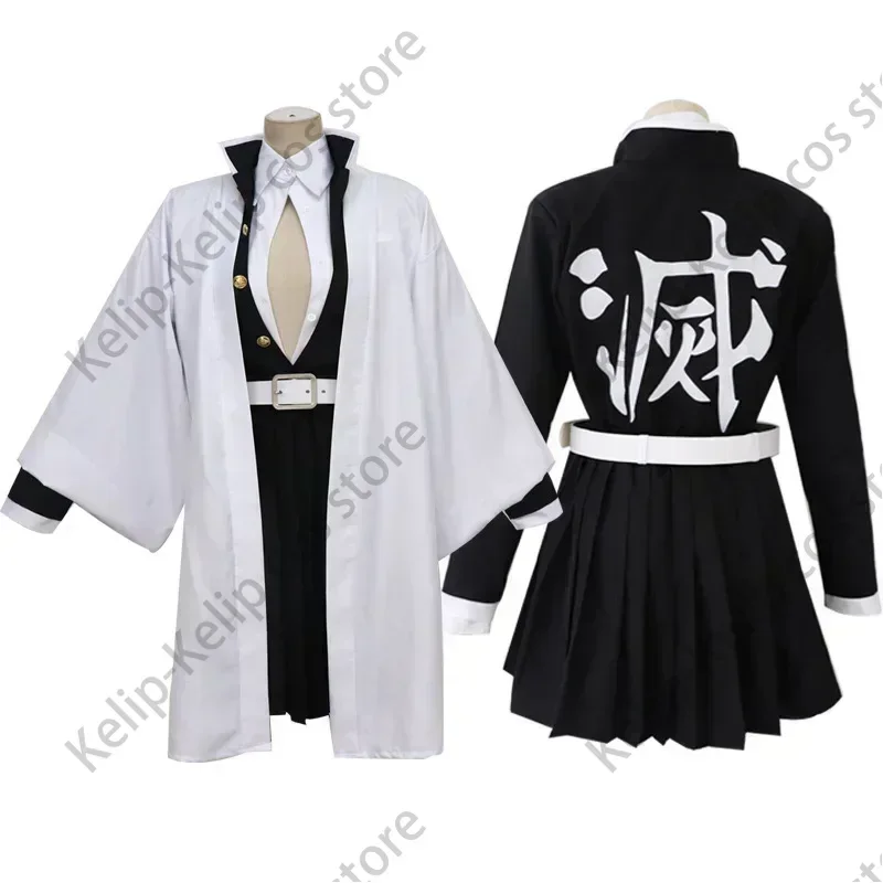 Anime Kanroji Mitsuri Cosplay Kostuum Kimetsu No Yaiba Kostuum Kimono Uniform Kanroji Mitsuri Pruik Halloween Kleding