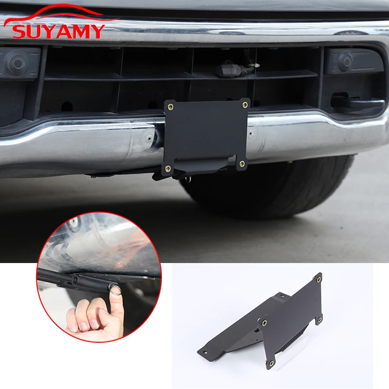 For Nissan Titan 2016-2019 No-Drill Front License Plate Holder Mounting Kit Removable Fast Grille-Safe Car Accessories
