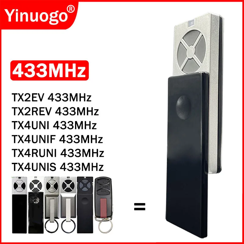 

TX4UNI TX4UNIF TX4UNIS TX4RUNI TX2EV TX2REV Пульт дистанционного управления для гаражных ворот 433 МГц Пульт дистанционного управления для ворот Передатчик для программирования