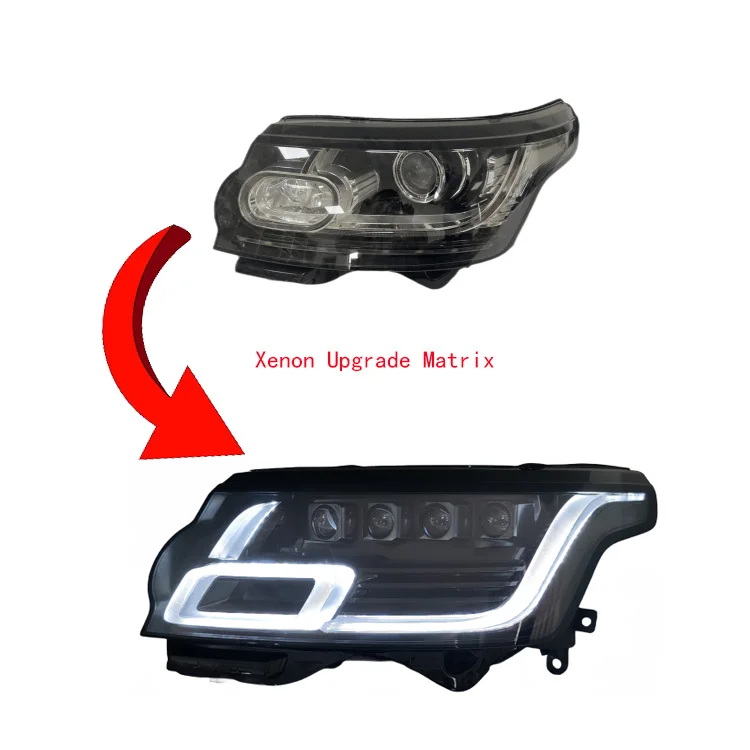 High Quality Front Bumper DRL Headlamp Range Rover Vogue 2013-2017 Xenon Headlights Upgrade 2023 Matrix Headlight for Land Rover