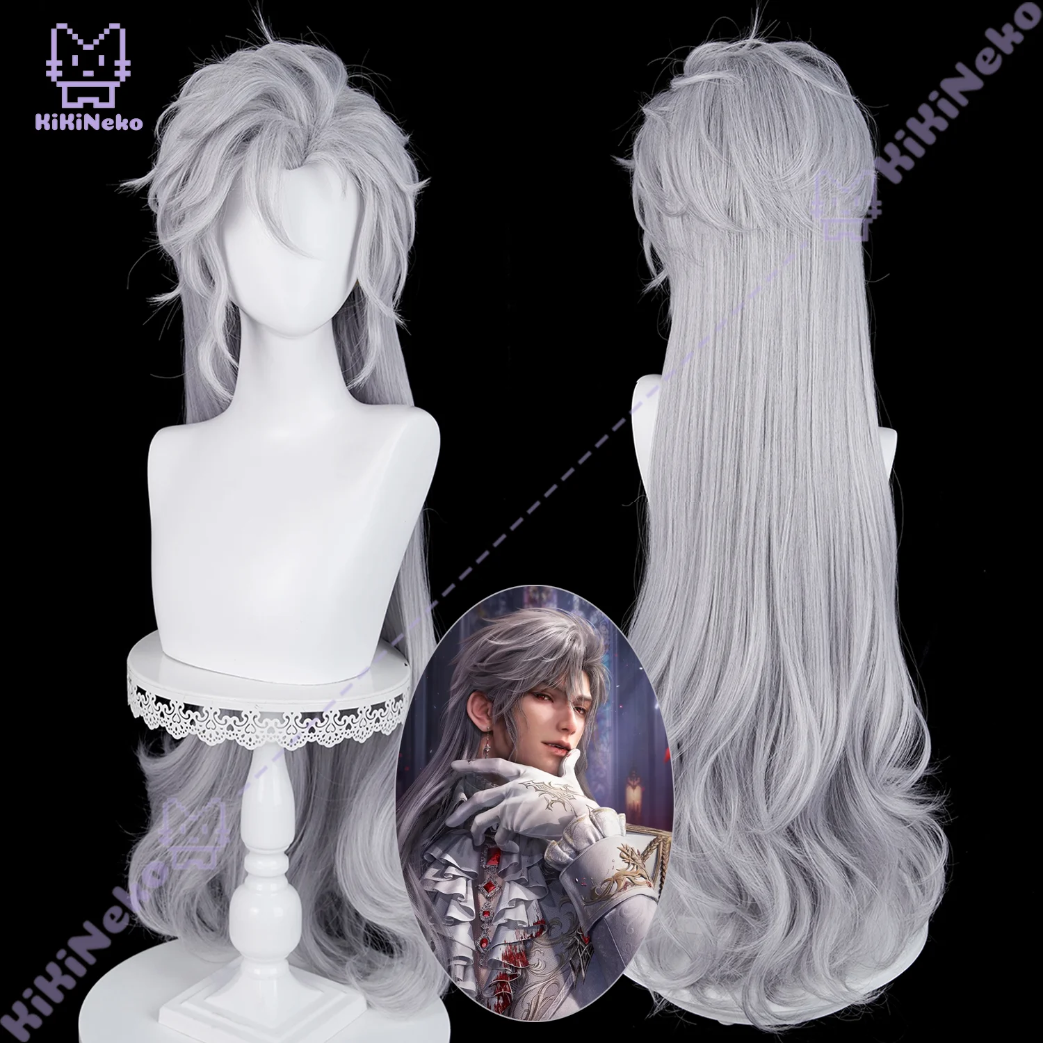 Game Love and Deepspace Sylus Cosplay Wig Sylus Long White Cosplay Hair For Comicon Party Adult Women Men