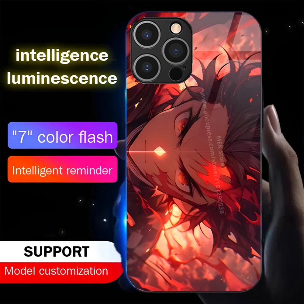 

Популярный японский аниме-роль со светодиодной подсветкой, чехол для телефона с блестящим вспышкой для Samsung S25 S24 S23 S22 S21 S20 FE Plus Ultra