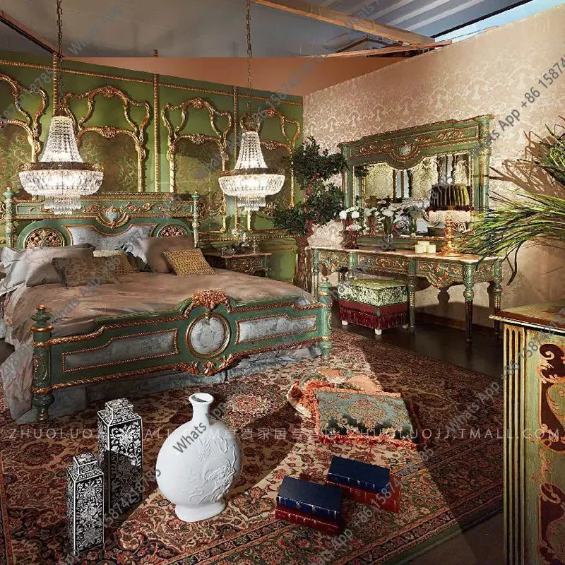 X30 European-style Large-sized Bedroom Makeup Table, Neoclassical Solid Wood Carving Dresser, Villa Cloakroom