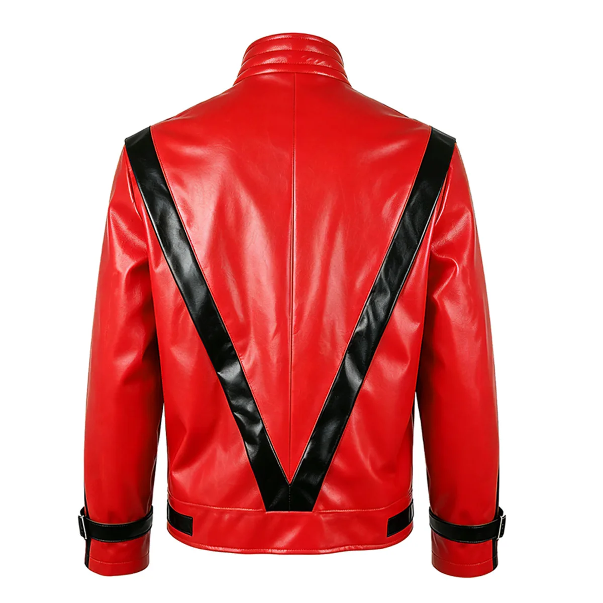 Michael Jackson Cosplay Costume Red Faux Leather Coat Pants Men's Halloween Chirstmas Party Stage Performance Role Play suit - view 5