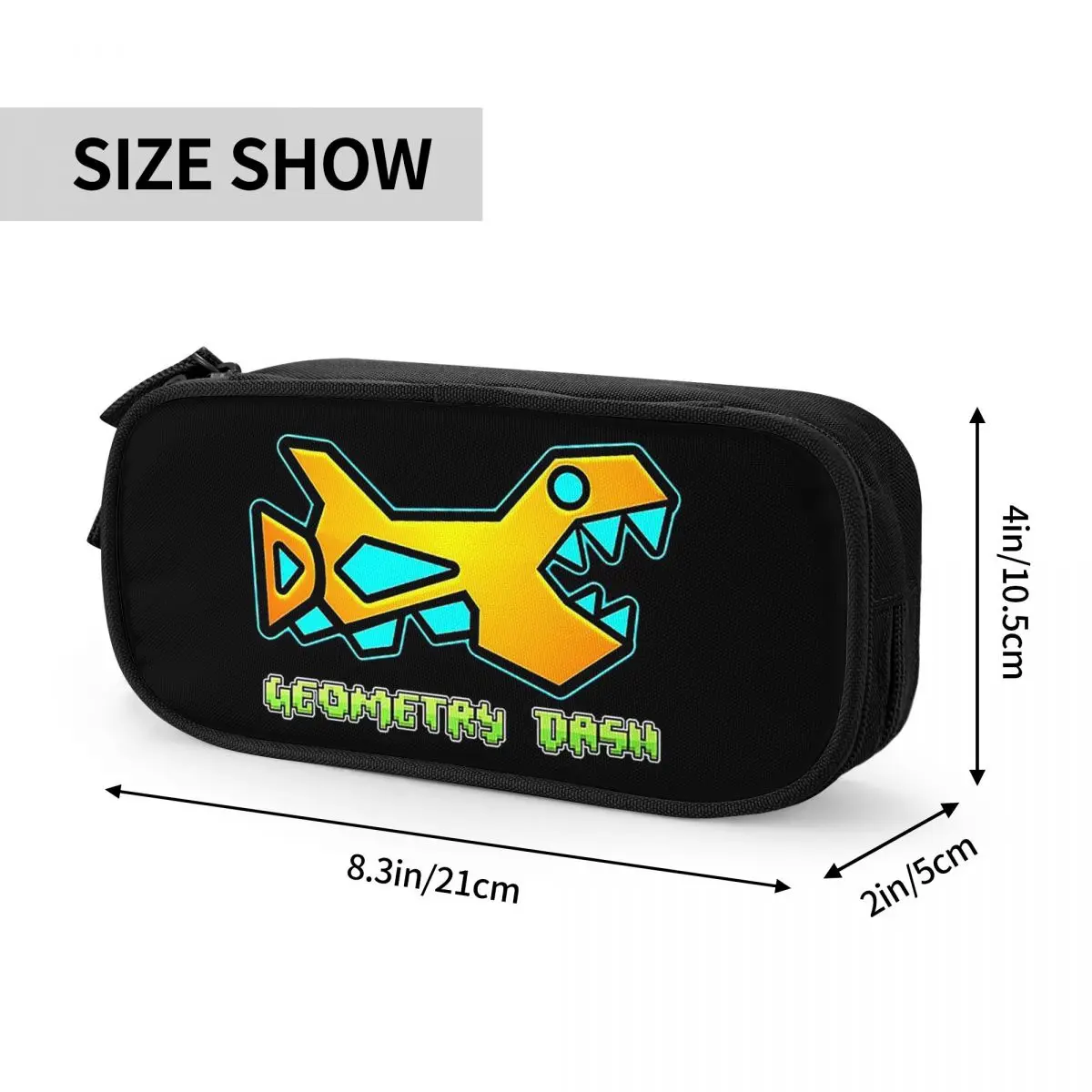 Video Game Geometry Dash Pencil Cases for Student School Pen Box Pencil Bag Large Storage Pencil Pouch