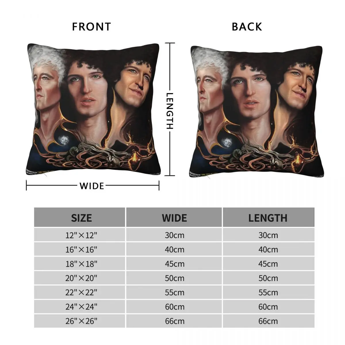 Brian May Guitarist Square Pillowcase Polyester Linen Velvet Pattern Zip Decorative Sofa Cushion Cover