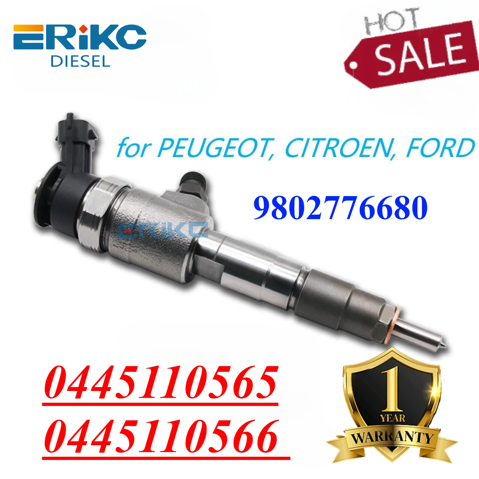 

0445110566 Common Rail Injector 0445110565 Diesel Sprayer OEM. 9802776680 For PEUGEOT, CITROEN, FORD 0 445 110 566