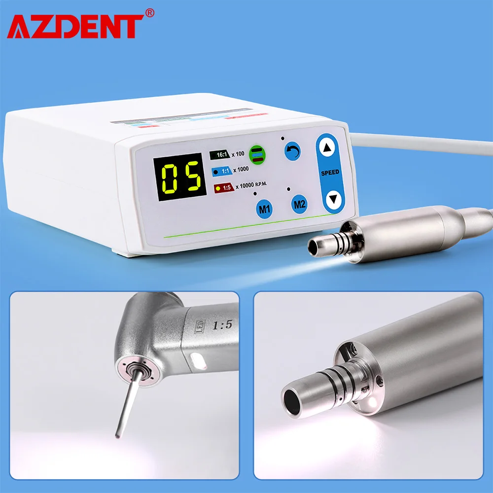 AZDENT Dental Brushless Motor Internal Water Spray with LED Connector Electric Motor Fit 1:1/1:5/16:1 Handpiece Dentist Tools