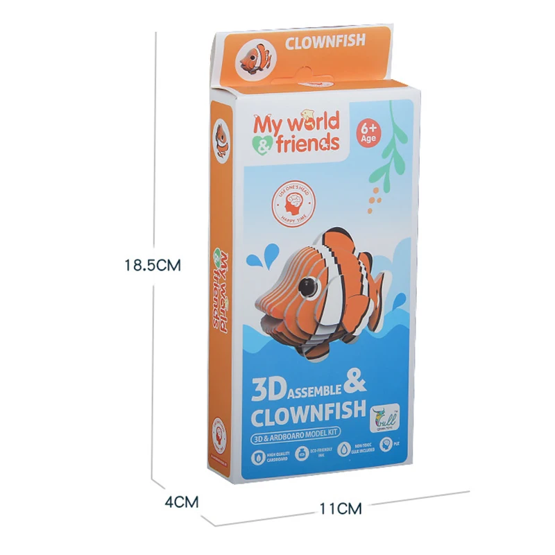Puzzle 3D per bambini Scuola materna Puzzle animale Intelligenza Giocattoli per l'educazione precoce Dinosauro Modello animale Carta 3-4-5-6 anni