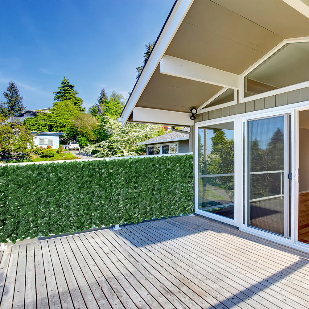 

Искусственная решетка из листьев 1м x 5м с реалистичной текстурой, имитация зеленого растения для декора двора, балкона, сада