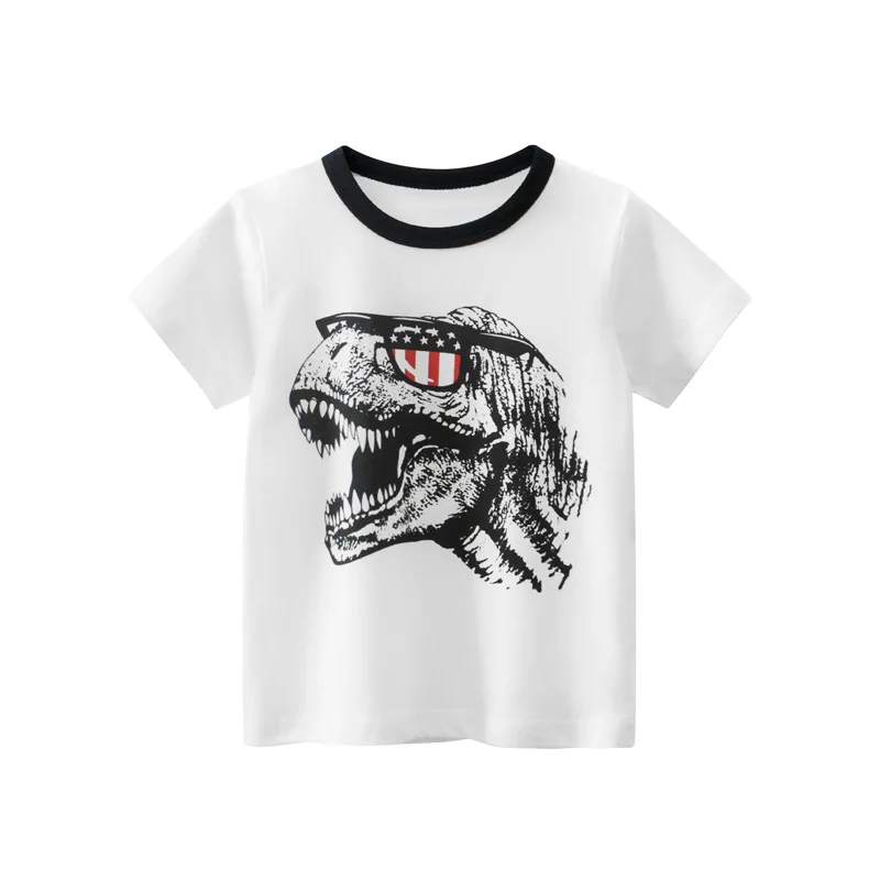 Dinosaur Cartoon Children Clothing for Boys  2022 Summer 100% Cotton Short Sleeve T-Shirts Kids Casual Sport Tees Tops