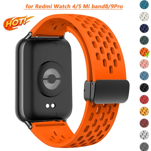 Correa de silicona para Redmi Watch 4/5 8/9Pro, Correa deportiva con hebilla magnética para Mi band 8 pro/9 pro, Correa de 20/22mm, pulseras transpirables
