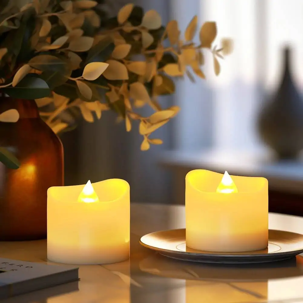 24/48 قطعة عن بعد عديمة اللهب الخفقان LED شمعة بطارية تعمل الإبداعية Ing Led شموع إضاءة الزفاف عيد الميلاد ديكور للطاولات