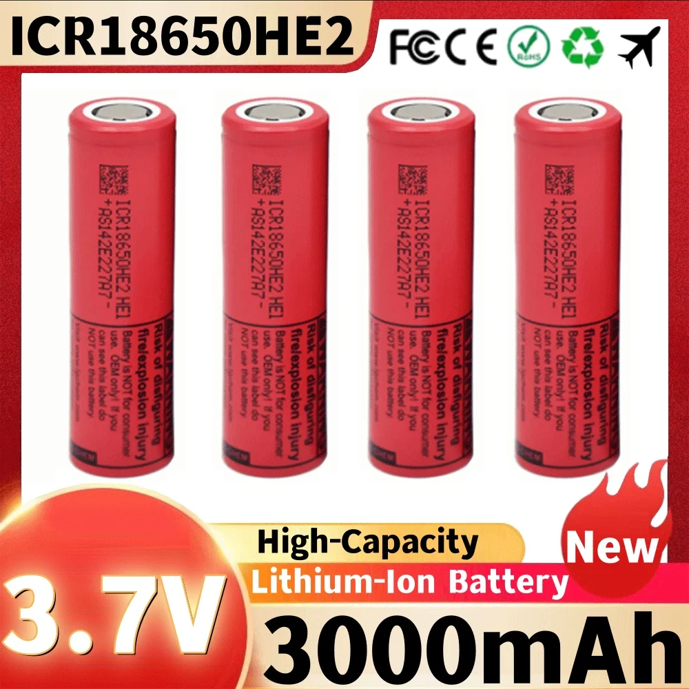 

18650 Li-Ion Battery 3000mAh 18650 HE2 3.7V Discharge 20A Dedicated Suitable for toy flashlight rechargeable Replace battery