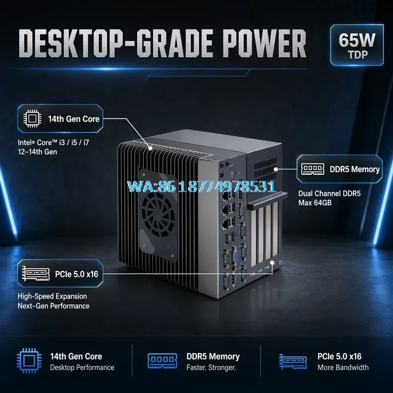 Wmwmnu Mini PC Industrial Embedded Computer Compact 220mm Wall Mount Aluminum Alloy Windows 11 for IoT Gateway