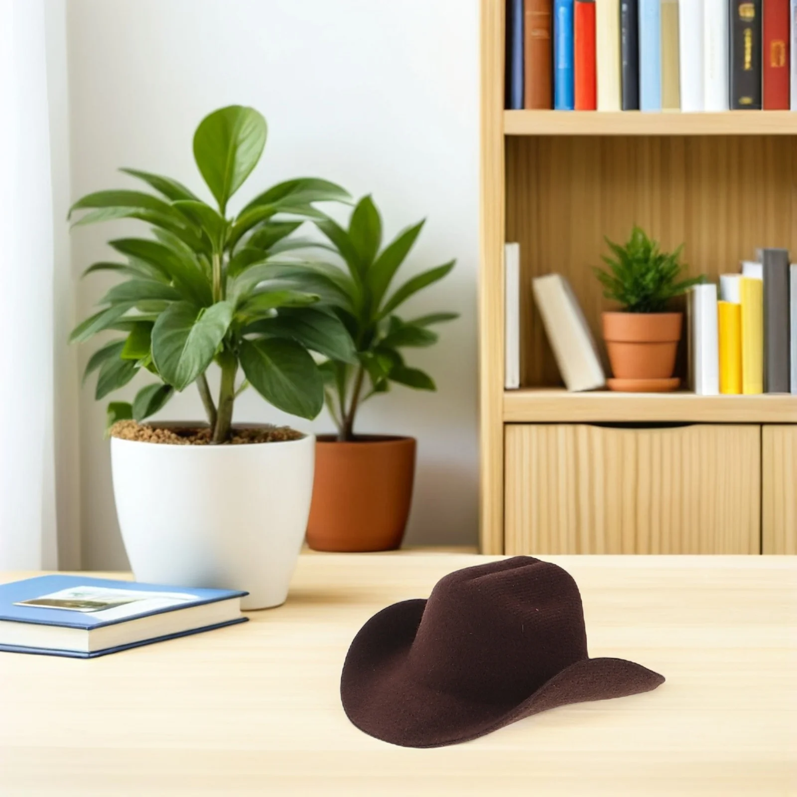 8 pezzi Mini cappello da cowboy Accessori Eva Piccole decorazioni per feste occidentali per toppers cupcake Playhouse Dress Up Cappelli da cowgirl