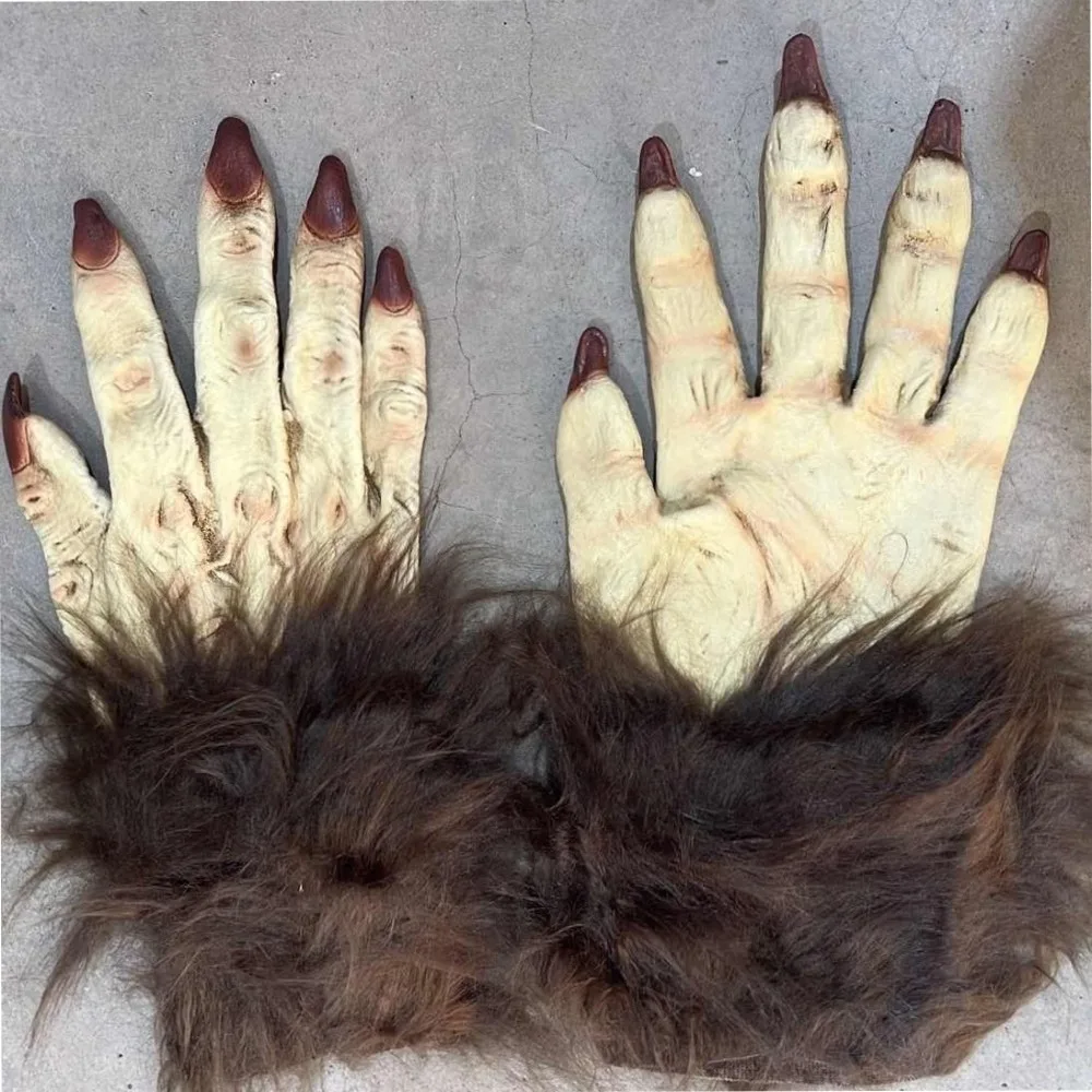 Party Props Creepy Halloween Gloves Latex Realistic Beast Claws Durable Textured Cosplay Mittens Carnivals