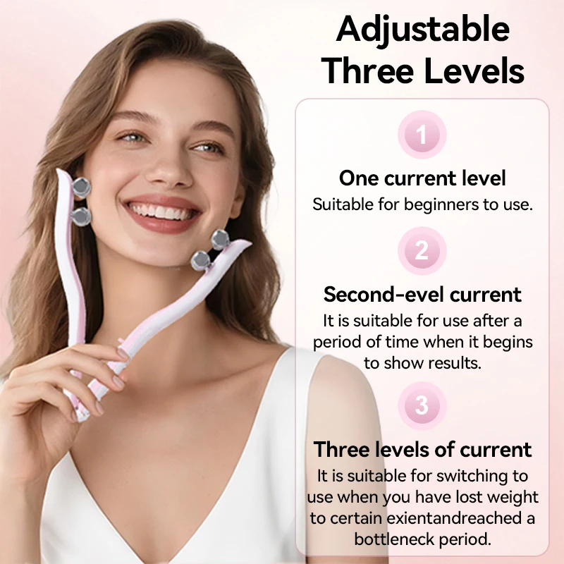EMS Roller do liftingu twarzy, masażer do twarzy w kształcie litery Y, liftingujący masażer do twarzy, przyrząd do podnoszenia podbródka do użytku domowego, instrument kosmetyczny do pielęgnacji skóry.