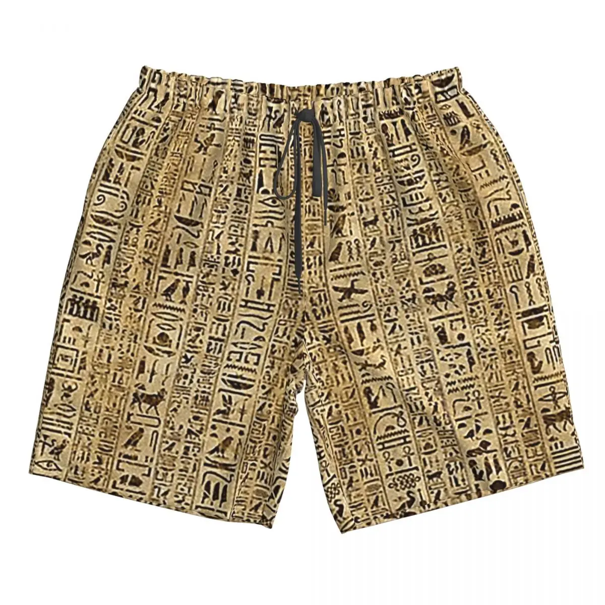 

Egyptian Hieroglyphs On Papyrus Trunks Beach Board Shorts Casual Quick Dry Swimming Summer Men Pants