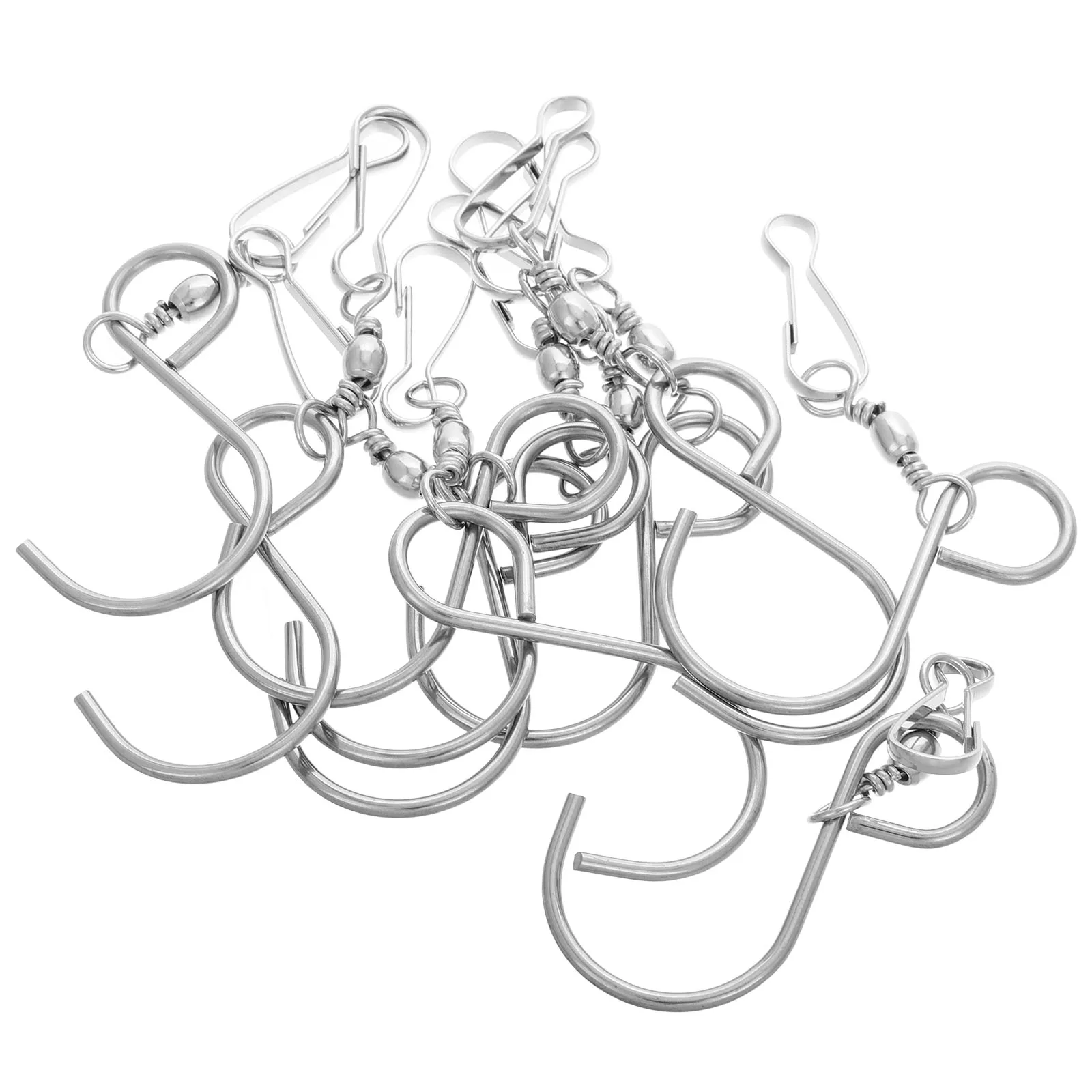 

10 Pcs Hook Clip Rotating Display Hooks Replace Silver Stainless Steel Bearing S-hook