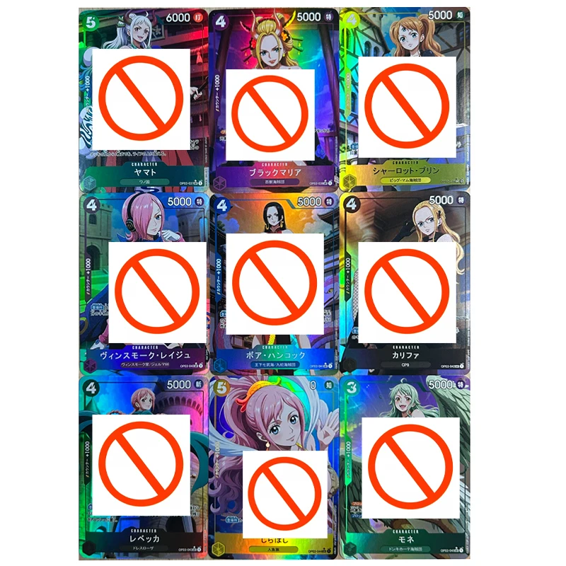 Juego de 9 Tarjetas Coleccionables de Anime One Piece OPCG, Nami, Boa Hancock, Nico Robin, Tarjetas de Juego con Diseño Personalizado, Regalo, 63*88mm