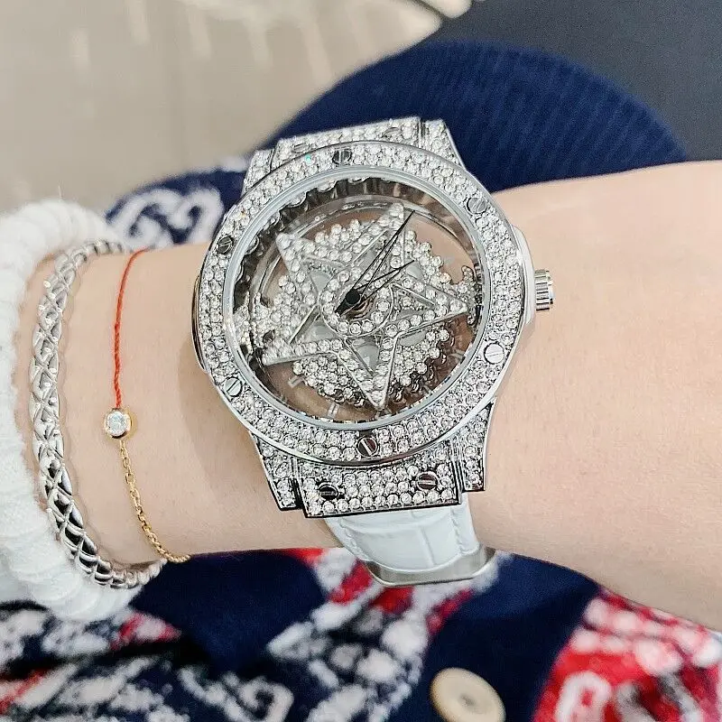 Elegant women's wristwatch, a rotating watch for good fortune, an unusual timepiecea gift for women, a high-quality luxury watch